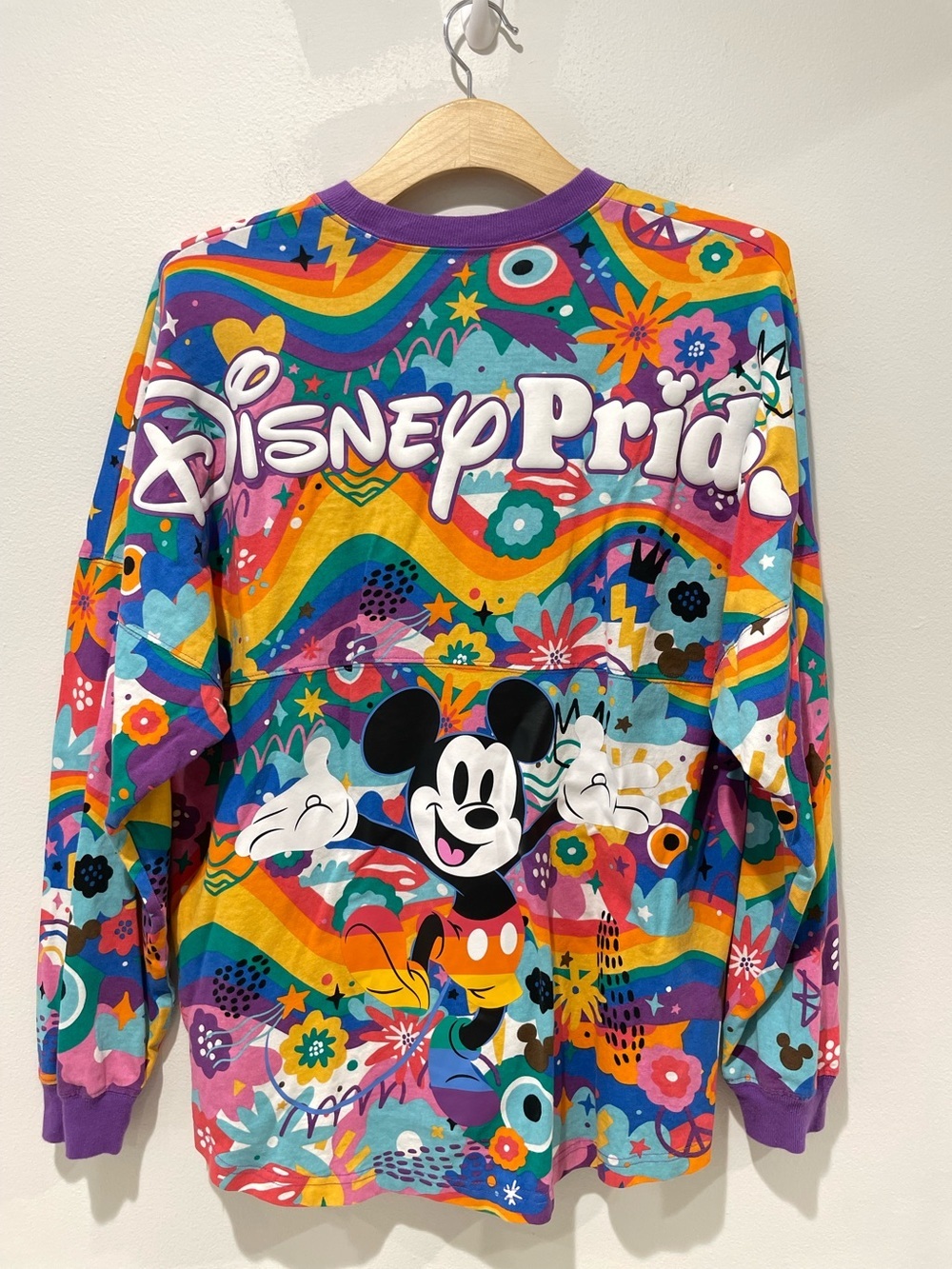 Disney Spirit Jersey Shirt Gay Pride Colorful‎ Rainbow 3D Puffy Oversized S